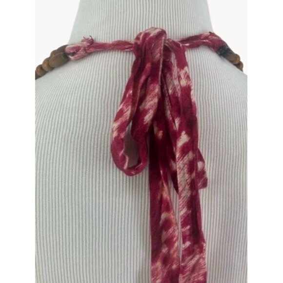 Vintage Y2K GUESS Tie Dyed Plunging Neckline Sexy Coquette Beaded Halter Top - Picture 7 of 11